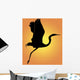 Silhouette Flying up Heron Wall Mural