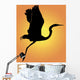 Silhouette Flying up Heron Wall Mural