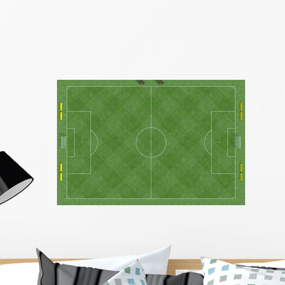 Top Soccer Field Wall Mural shown on a wall