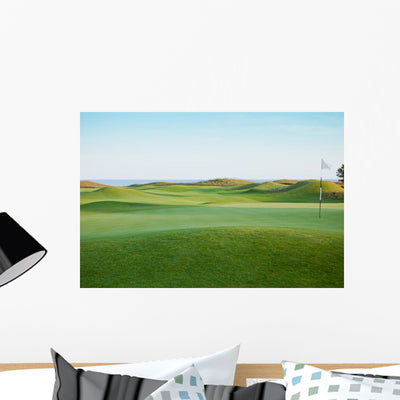 Golf Course Wall Mural shown on a wall