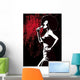 jazz singer on grunge background Wall Mural