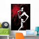 jazz singer on grunge background Wall Mural