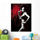 jazz singer on grunge background Wall Mural