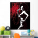 jazz singer on grunge background Wall Mural