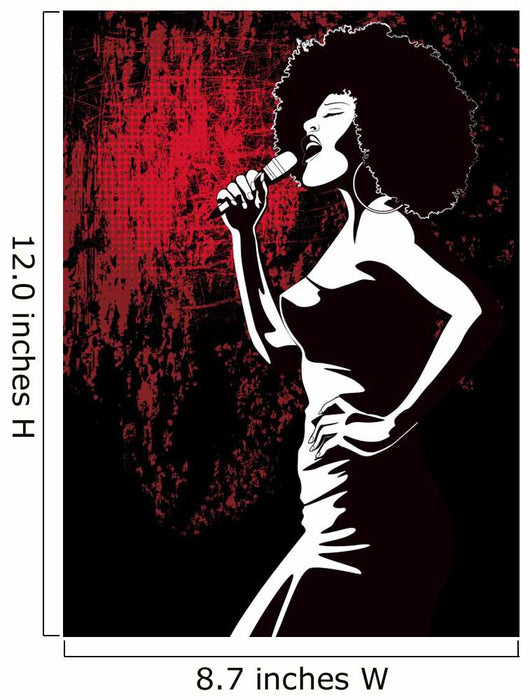 jazz singer on grunge background Wall Mural