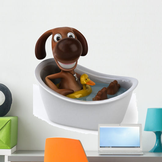 Dog Bath Wall Decal