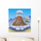 Erupting Cartoon Volcano Wall Decal