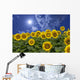 Sunflower and clouds and sun Wall Mural