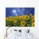 Sunflower and clouds and sun Wall Mural