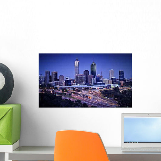 Perth Skyline Night Wall Decal