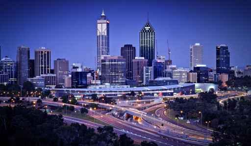 Perth Skyline Night Wall Decal