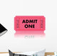 Pink Admit One Movie Wall Decal