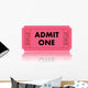 Pink Admit One Movie Wall Decal