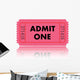 Pink Admit One Movie Wall Decal