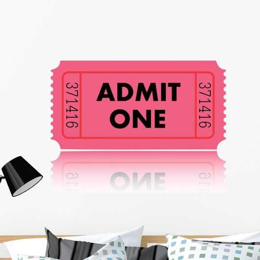 Pink Admit One Movie Wall Decal