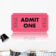 Pink Admit One Movie Wall Decal