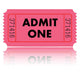 Pink Admit One Movie Wall Decal