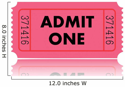 Pink Admit One Movie Wall Decal