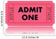 Pink Admit One Movie Wall Decal