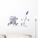 Tooth and Toothbrush Wall Decal
