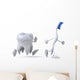 Tooth and Toothbrush Wall Decal
