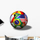 Soccer Ball Flags Wall Decal