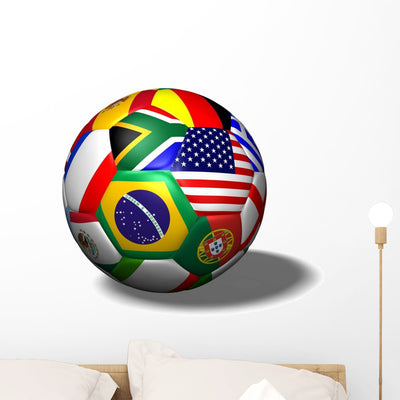 World Cup Soccer Wall Decal shown on a wall