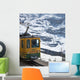 Swiss Alps (Jungfraujoch with its tiny cog train). Wall Mural