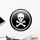 Skull On Button Wall Decal