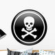 Skull On Button Wall Decal