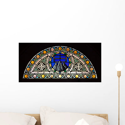Stained Glass Window shown on a wall