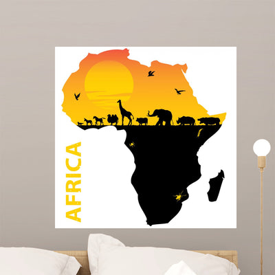Africa Wall Decal shown on a wall
