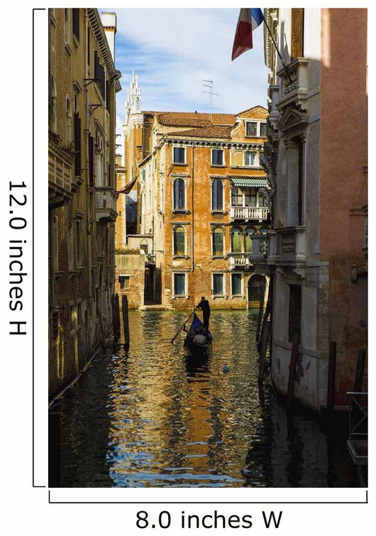 Italy, Venice, Rowing gondola through canal Wall Mural