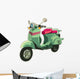 Retro scooter isolated on white. Wall Decal