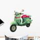 Retro scooter isolated on white. Wall Decal