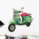 Retro scooter isolated on white. Wall Decal