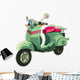Retro scooter isolated on white. Wall Decal