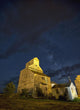 Milky Way Above An Old Grain Elevator;Val Marie Saskatchewan Canada Wall Mural