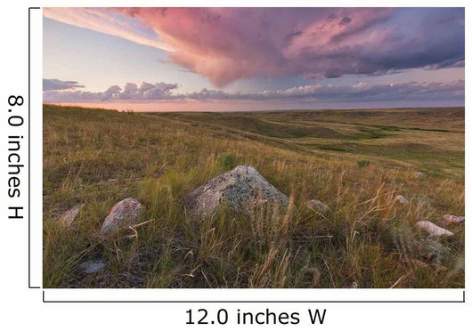 Clouds Lit At Sunset With Some Glacial Erratics Lying Wall Mural