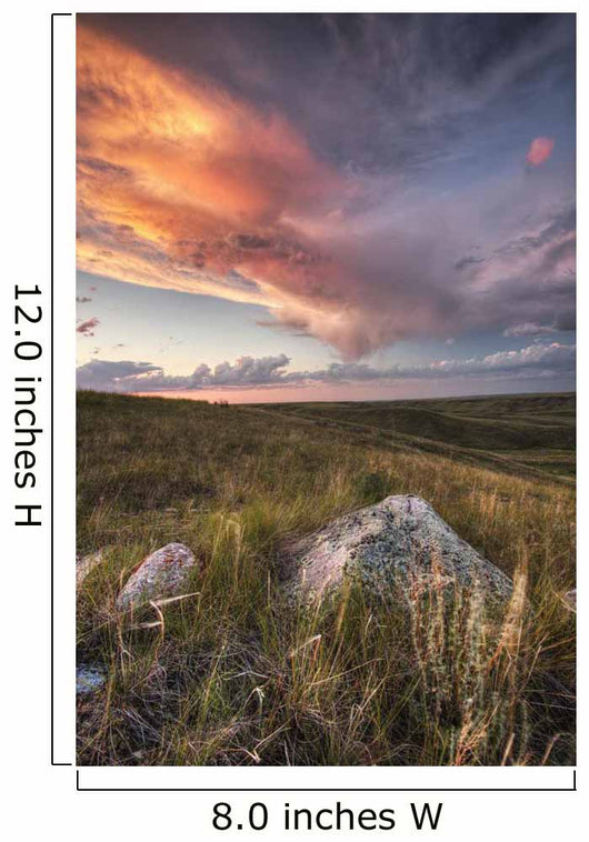 Clouds Lit At Sunset With Some Glacial Erratics Lying Wall Mural