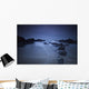 Long exposure of rocks on the beach at night;Newquay cornwall england Wall Mural