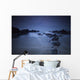 Long exposure of rocks on the beach at night;Newquay cornwall england Wall Mural