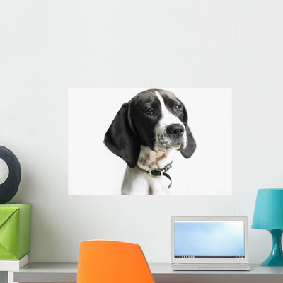 Portrait Dog Wall Mural shown on a wall