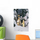 Polar Bear Cub Standing On Hind Legs Looking @ Star On Christmas Tree Wall Mural