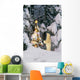 Polar Bear Cub Standing On Hind Legs Looking @ Star On Christmas Tree Wall Mural