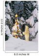 Polar Bear Cub Standing On Hind Legs Looking @ Star On Christmas Tree Wall Mural