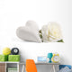 White Rose With Heart Wall Decal