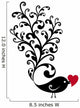 ornamental bird with red heart Wall Decal