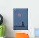 Large Red Moon over Wall Mural