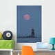Large Red Moon over Wall Mural